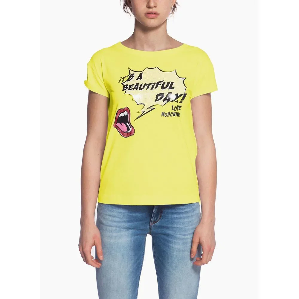 Love Moschino Yellow Cotton Tops & T-Shirt
